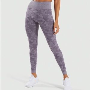 Gymshark Camo Leggings - Lavender Grey